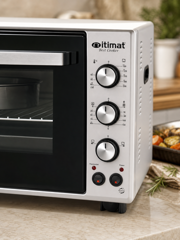 Dettagli comandi forno Itimat 60L con tre manopole e doppio vetro