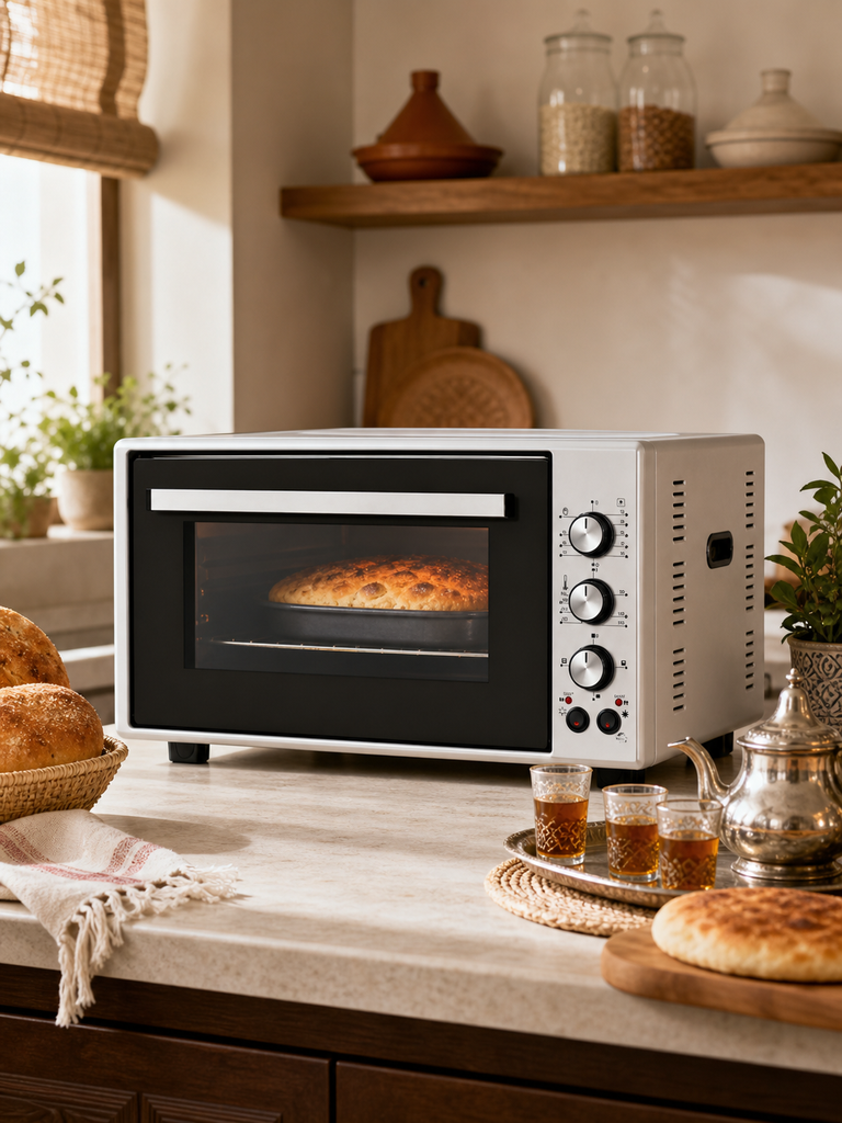 Forno elettrico Itimat 60L in uso quotidiano con pane e te