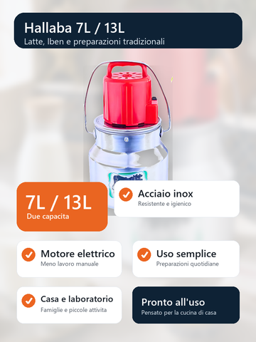 Hallaba 7L 13L acciaio inox motore elettrico per latte lben kefir