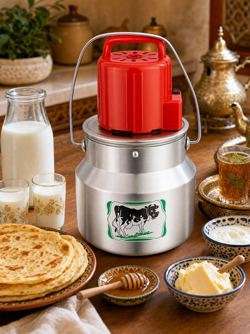 Hallaba in colazione tradizionale con latte msemen miele e burro
