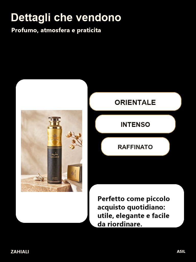 Kholoud Asil profumo casa orientale intenso raffinato 300 ml