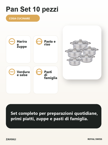 Royal Swiss Pan Set per harira zuppe pasta riso verdure e pasti di famiglia