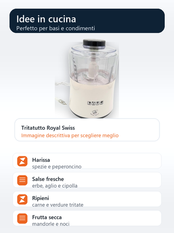 Royal Swiss tritatutto per harissa salse ripieni frutta secca e condimenti