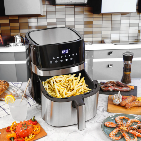 Friteuse à air Royal Swiss Fryer ® 6,5 L 1700 W - une nouvelle façon de cuisiner saine et savoureuse - 95 % de matières grasses en moins et jusqu'à 80 % de calories en moins - 8 programmes prédéfinis