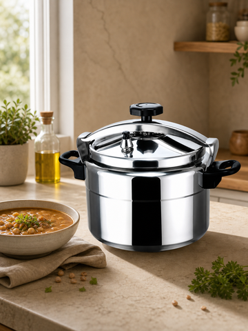 SwissLine cocotte a pressione in cucina premium con zuppa pronta