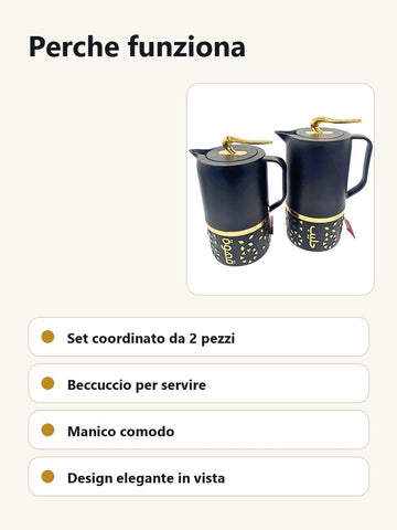 Benefit del set di caraffe termiche con beccuccio e manico comodo