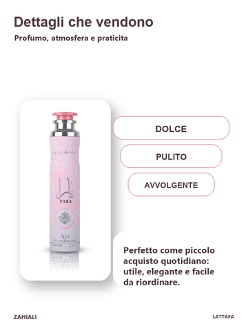 Yara Lattafa profumo casa dolce pulito avvolgente 300 ml