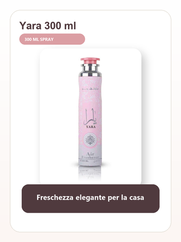 Yara Lattafa spray ambiente 300 ml freschezza elegante per la casa
