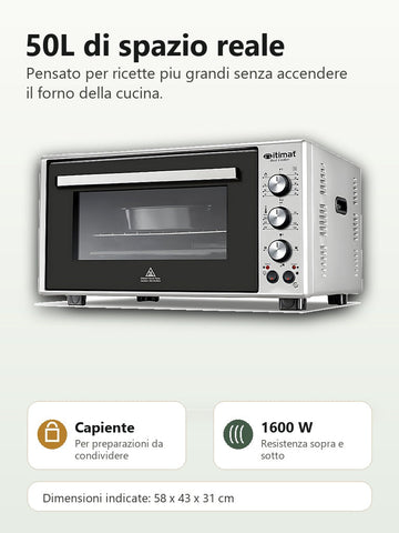 Forno Itimat 50L capienza 1600W dimensioni 58 x 43 x 31 cm