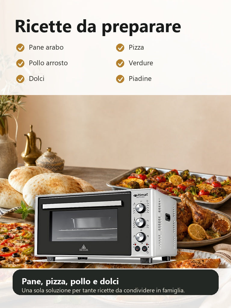 Ricette da preparare con forno Itimat 50L pane arabo pizza pollo verdure dolci piadine