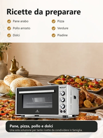 Ricette da preparare con forno Itimat 50L pane arabo pizza pollo verdure dolci piadine