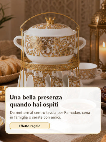 Servizio Harira bianco oro per ospiti Ramadan e cena in famiglia