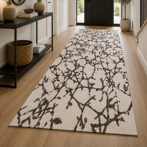 Tappeto Zahiali Ramo d'Inchiostro 80 x 300 cm ambientato in corridoio