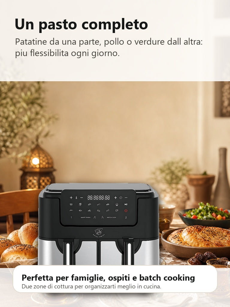 Royal Swiss friggitrice ad aria doppia per famiglie ospiti e batch cooking