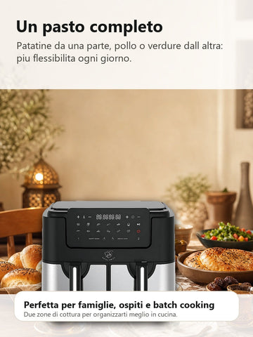 Royal Swiss friggitrice ad aria doppia per famiglie ospiti e batch cooking