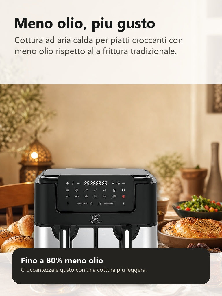 Royal Swiss air fryer cottura ad aria con fino a 80 percento meno olio