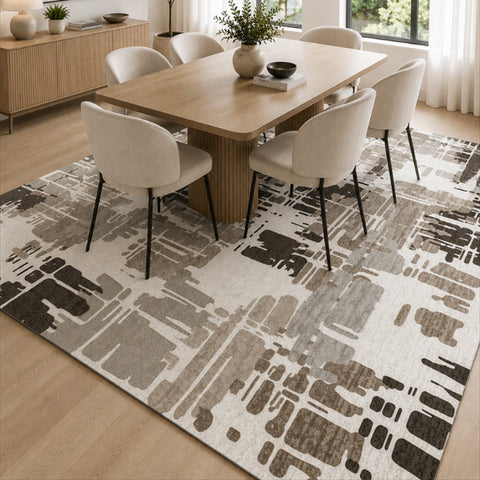 Tappeto Zahiali Terra Naturale 300 x 400 cm ambientato in salotto
