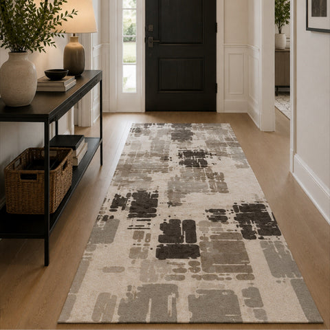 Tappeto Zahiali Terra Naturale 80 x 300 cm ambientato in corridoio