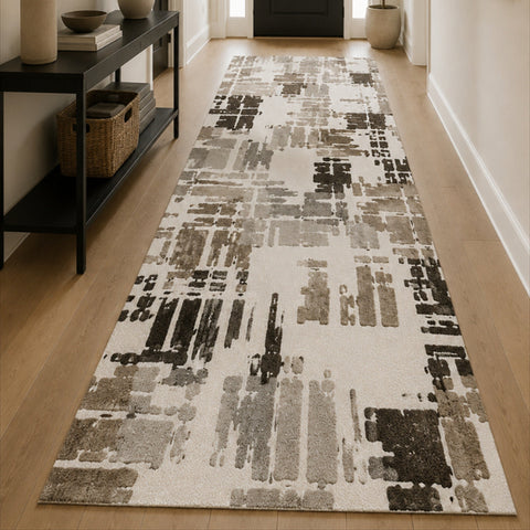 Tappeto Zahiali Terra Naturale 80 x 400 cm ambientato in corridoio