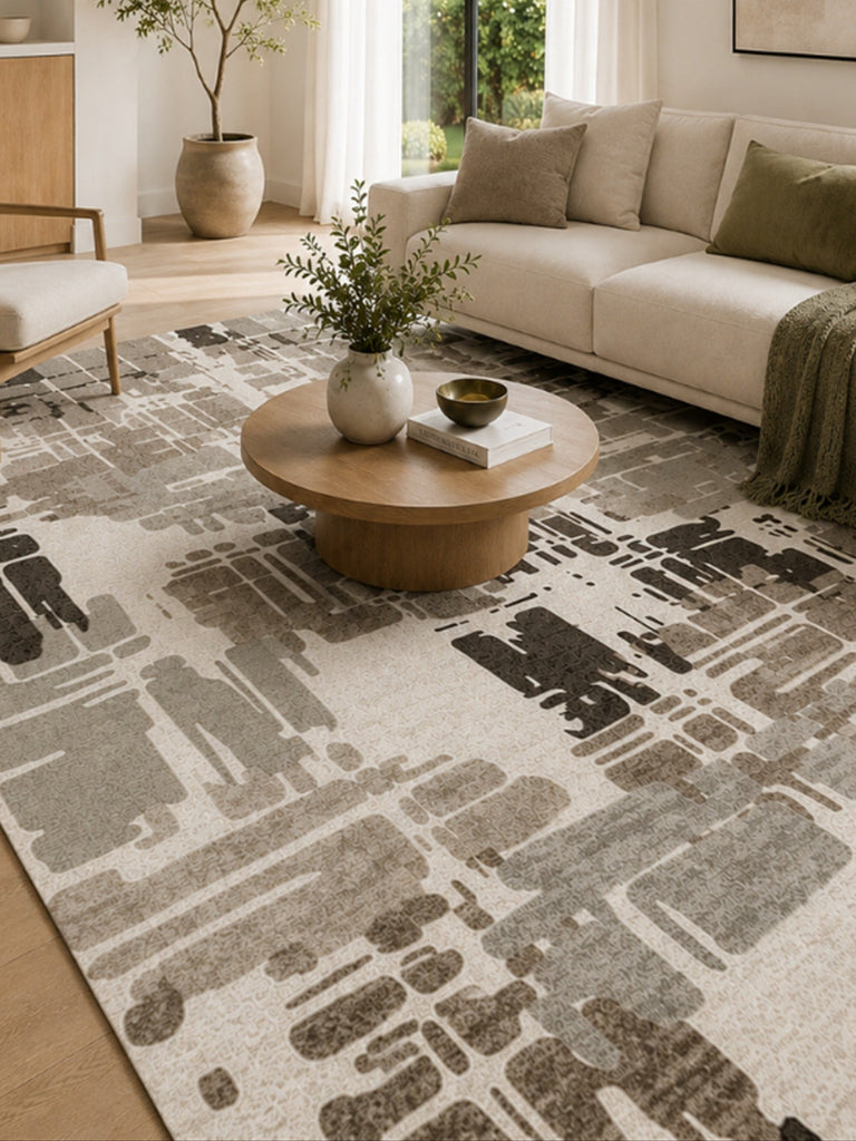 Tappeto Zahiali Terra Naturale ambientato, immagine principale 768 x 1024